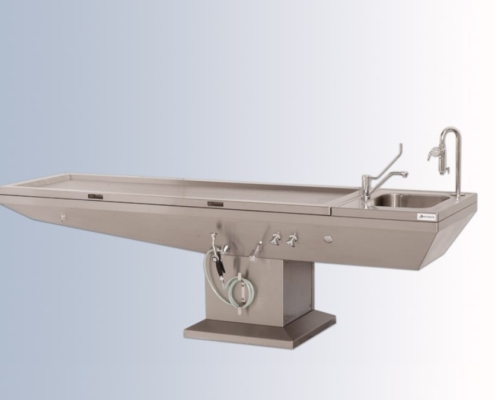 Стол для аутопсии и бальзамирования Autopsy table with extractor, производитель Hygeco, оборудование для бальзамирования и посмертного ухода за телом от компании TanatoService